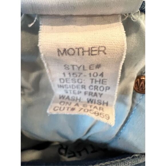 Mother Women's Blue The Insider High Rise Crop Step Fray Bootcut Jeans 27 NWOT - Picture 11 of 12